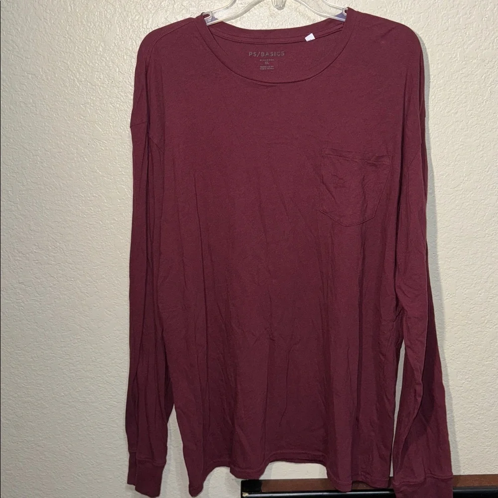 PacSun PS Basics Long Sleeve Shirt Men’s XL Burgundy Casual Basic Tee